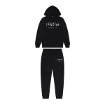 TRAPSTAR CHENILLE CAMO DECODED HOODED ANNIVERSARY TRACKSUIT - BLACK