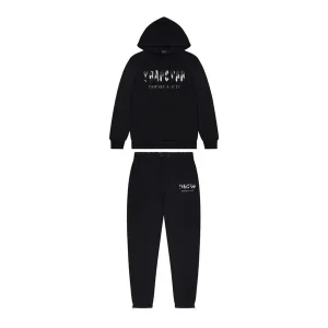 TRAPSTAR CHENILLE CAMO DECODED HOODED ANNIVERSARY TRACKSUIT - BLACK