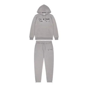 TRAPSTAR CHENILLE CAMO DECODED HOODED ANNIVERSARY TRACKSUIT - GREY