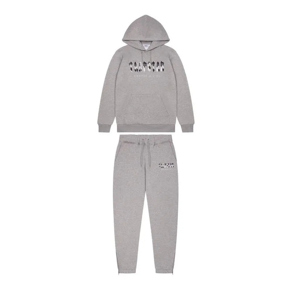 TRAPSTAR CHENILLE CAMO DECODED HOODED ANNIVERSARY TRACKSUIT - GREY TRAPSTAR CHENILLE CAMO DECODED HOODED ANNIVERSARY TRACKSUIT - GREY