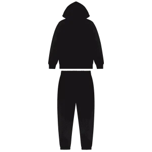 TRAPSTAR CHENILLE DECODED HOODED TRACKSUIT - BLACK GREEN BEE-1