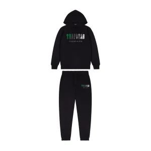 TRAPSTAR CHENILLE DECODED HOODED TRACKSUIT - BLACK GREEN BEE