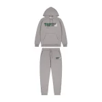 TRAPSTAR CHENILLE DECODED HOODED TRACKSUIT - GREY GREEN BEE