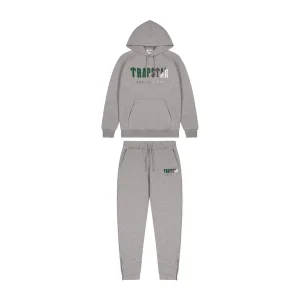 TRAPSTAR CHENILLE DECODED HOODED TRACKSUIT - GREY GREEN BEE