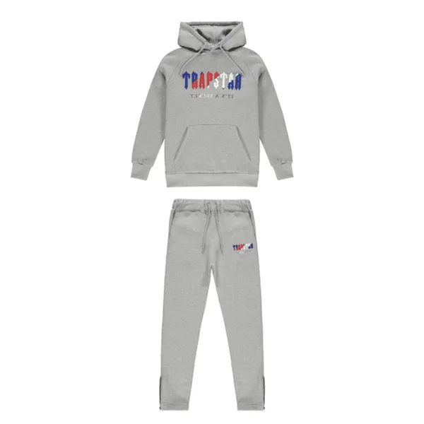 TRAPSTAR CHENILLE DECODED HOODED TRACKSUIT - GREY REVOLUTION EDITION TRAPSTAR CHENILLE DECODED HOODED TRACKSUIT - GREY REVOLUTION EDITION