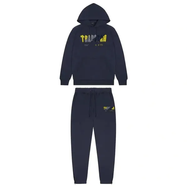 TRAPSTAR CHENILLE DECODED HOODED TRACKSUIT - NAVY YELLOW TRAPSTAR CHENILLE DECODED HOODED TRACKSUIT - NAVY YELLOW