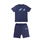 TRAPSTAR CHENILLE DECODED SHORT SET - BLUE WHITE