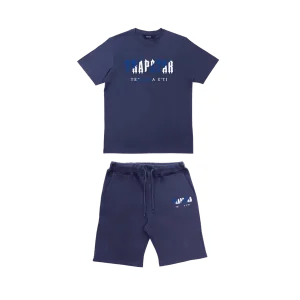 TRAPSTAR CHENILLE DECODED SHORT SET - BLUE WHITE