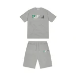 TRAPSTAR CHENILLE DECODED SHORT SET - GREY GREEN