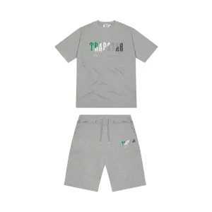 TRAPSTAR CHENILLE DECODED SHORT SET - GREY GREEN