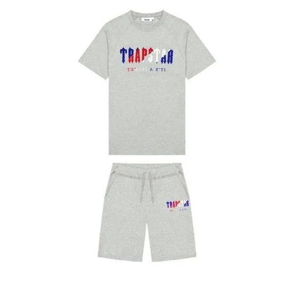 TRAPSTAR CHENILLE DECODED SHORT SET - GREY REVOLUTION EDITION TRAPSTAR CHENILLE DECODED SHORT SET - GREY REVOLUTION EDITION