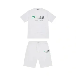 TRAPSTAR CHENILLE DECODED SHORT SET - WHITE GREEN