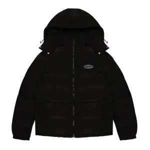 TRAPSTAR HYPERDRIVE DETACHABLE HOODED PUFFER JACKET - TRIPLE BLACK