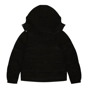 TRAPSTAR HYPERDRIVE DETACHABLE HOODED PUFFER JACKET - TRIPLE BLACK-1