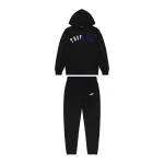 TRAPSTAR IRONGATE ARCH CHENILLE HOODIE TRACKSUIT - BLACK ICE EDITION