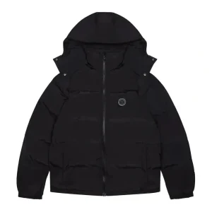 TRAPSTAR IRONGATE DETACHABLE HOODED PUFFER JACKET - 2023 BLACKOUT EDITION