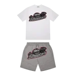 TRAPSTAR SHOOTERS SHORT SET - WHITE GREY RED
