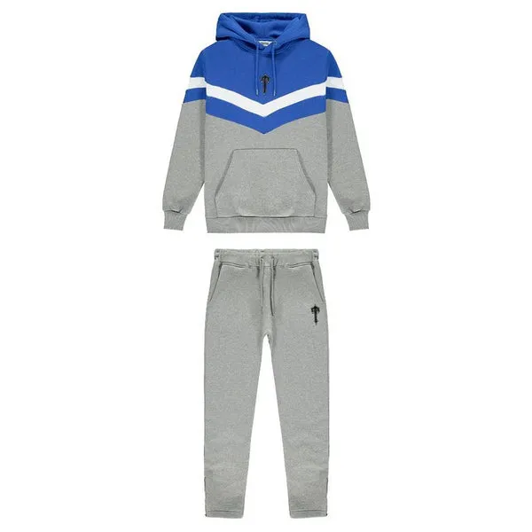TRAPSTAR V STRIPE HOODED TRACKSUIT - BLACK GREY BLUE TRAPSTAR V STRIPE HOODED TRACKSUIT - BLACK GREY BLUE