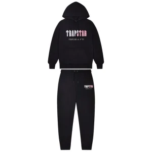Trapstar Decoded Chenille Hooded Tracksuit - Black Pink