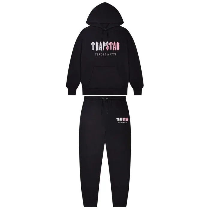 Trapstar Decoded Chenille Hooded Tracksuit - Black Pink Trapstar Decoded Chenille Hooded Tracksuit - Black Pink