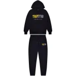 Trapstar Decoded Chenille Hooded Tracksuit - Black Yellow