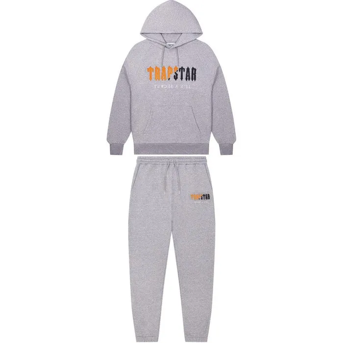 Trapstar Decoded Chenille Hooded Tracksuit - Grey Orange Trapstar Decoded Chenille Hooded Tracksuit - Grey Orange