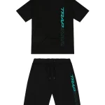 Trapstar Full Speed Black Black Shorts set