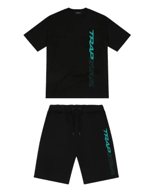 Trapstar Full Speed Black Black Shorts set