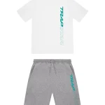 Trapstar Full Speed White Grey Shorts Set