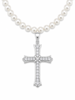 Trapstar Gothic Cross Pearl Necklace-1