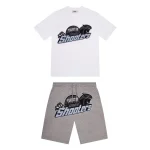 Trapstar Shooters Chenille Short Set - White Light Blue