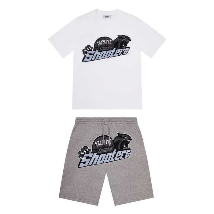 Trapstar Shooters Chenille Short Set - White Light Blue Trapstar Shooters Chenille Short Set - White Light Blue