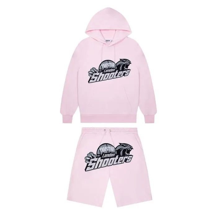 Trapstar Shooters Hoodie Shorts Set - Pink Trapstar Shooters Hoodie Shorts Set - Pink