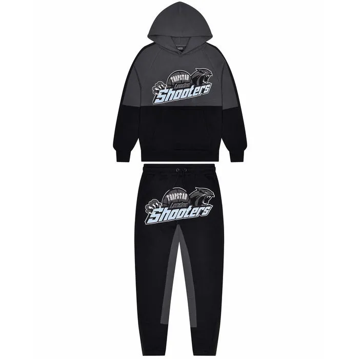 Trapstar Shooters Panel Tracksuit - Black Blue Trapstar Shooters Panel Tracksuit - Black Blue