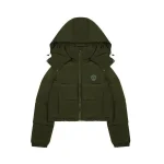 Trapstar Women’s Irongate Detachable Hooded Puffer Olive Jacket