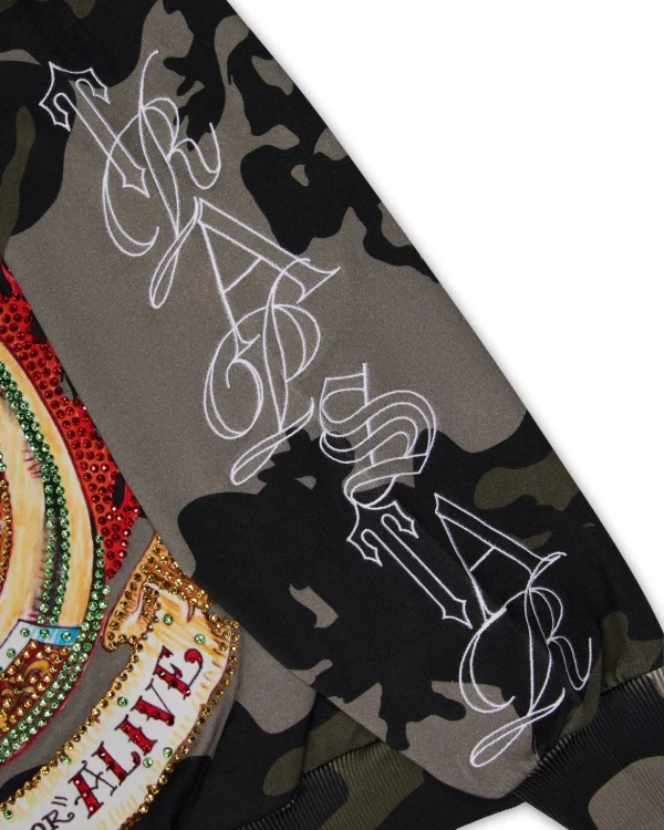 Trapstar X Ed Hardy Dead Or Alive Camo Rhinestone Hoodie-2