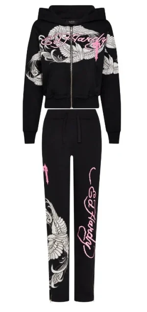 Trapstar X Ed Hardy Women's BlackPink Tracksuit-5