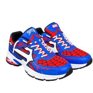 Trapstar X Marvel Spider Man Web Graphic Blue Sneakers-1