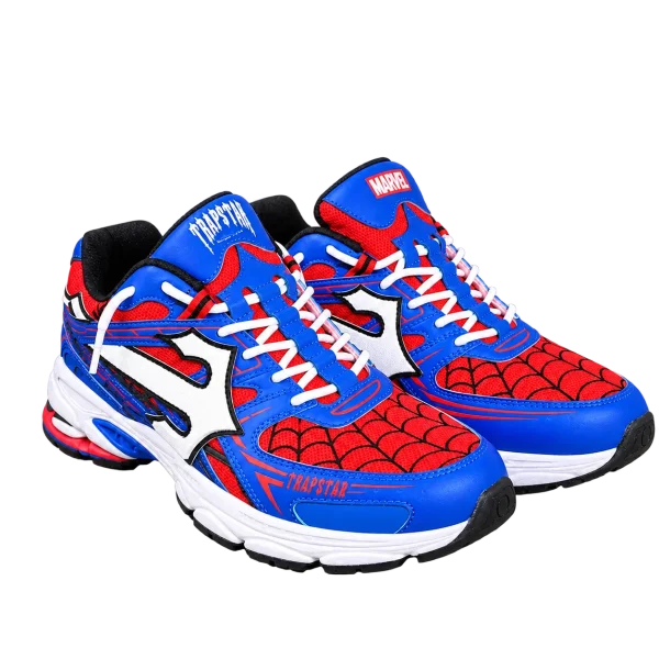 Trapstar X Marvel Spider Man Web Graphic Blue Sneakers-1