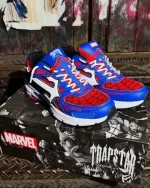 Trapstar X Marvel Spider Man Web Graphic Blue Sneakers-2
