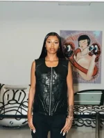 Trapstar X Marvel Women’s Black Quilted Zip-Up Vest-1