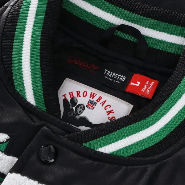 Trapstar X New York Jets Satin Bomber Jacket-2
