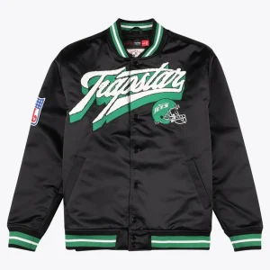 Trapstar X New York Jets Satin Bomber Jacket