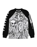 Trapstar X Slawn Czarny Biały Waffle Sweatshirt