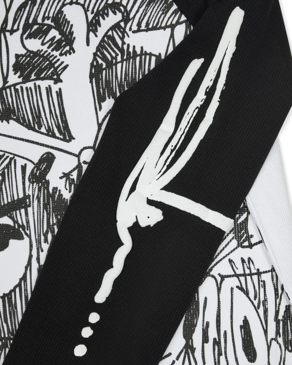 Trapstar X Slawn Czarny Biały Waffle Sweatshirt-2