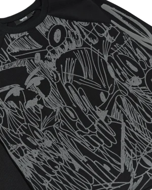 Trapstar X Slawn Czarny Waffle Sweatshirt-1