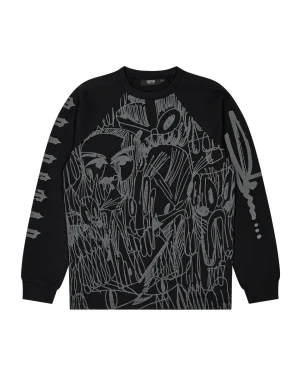Trapstar X Slawn Czarny Waffle Sweatshirt