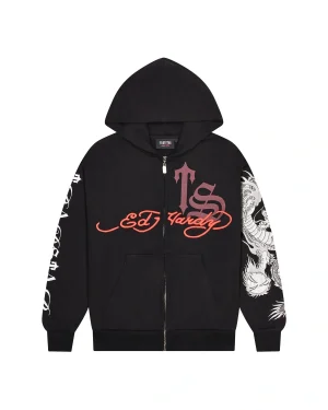 Trapstar x Ed Hardy Black Script Hoodie