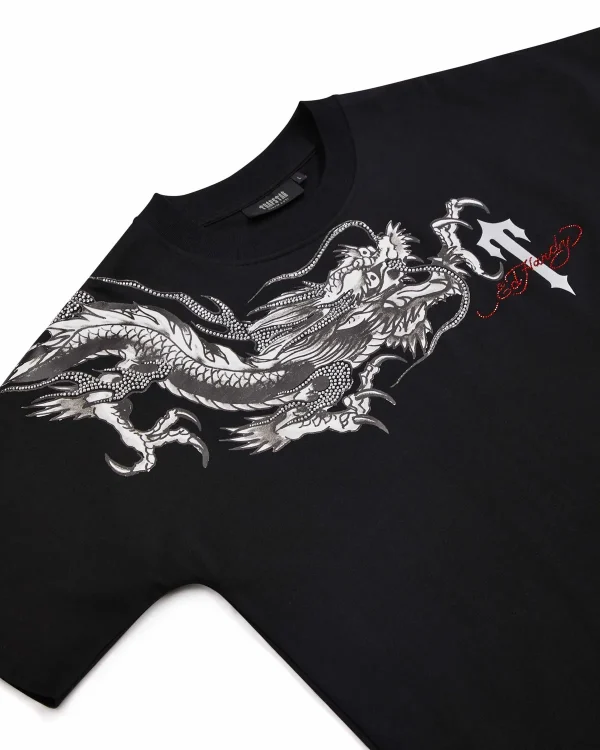 Trapstar x Ed Hardy Dragon Diamanté Tee-2
