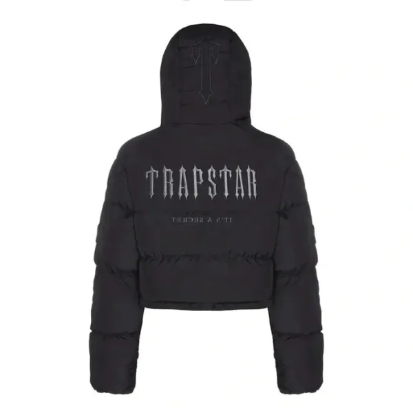 Womens Trapstar Decoded Hooded Puffer Jacket 2022 - BLACK-1